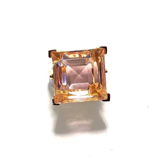 KENNETH JAY LANE, CLEAR CRYSTAL SQUARE STATEMENT RING - Picture 11 of 13
